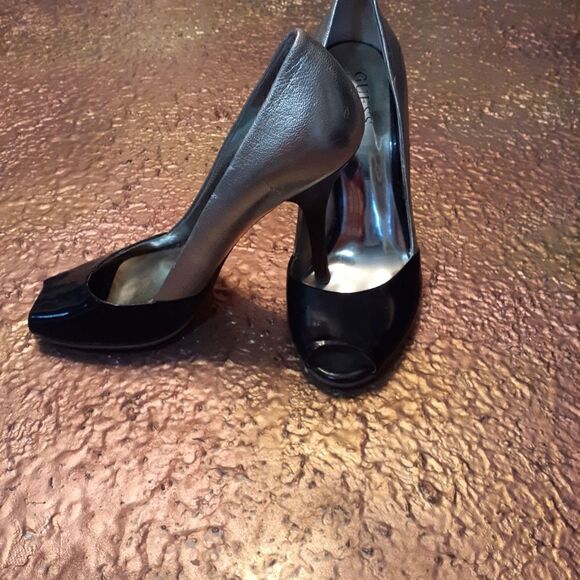 Guess By Marciano Patent Leather Peep Toe Heels - Picture 5 of 14